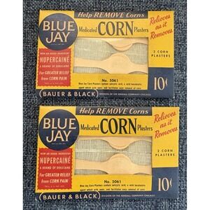 Vintage drug general store advertising Blue Jay foot corn plasters NOS 1940's